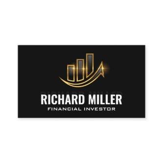 Golden Shine Bar Graph Financial Logo