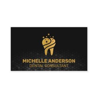 Golden Sparkle Tooth | Geometric Background