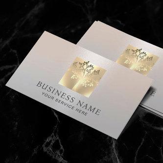 Golden Tree Logo Modern Silver Salon & SPA