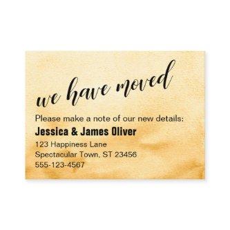 Golden Yellow Ombre Watercolor We Have Moved Card