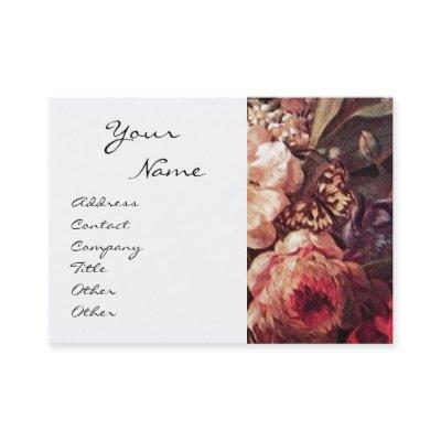 GOLDFINCH,PINK ROSES,BUTTERFLY Floral Red White