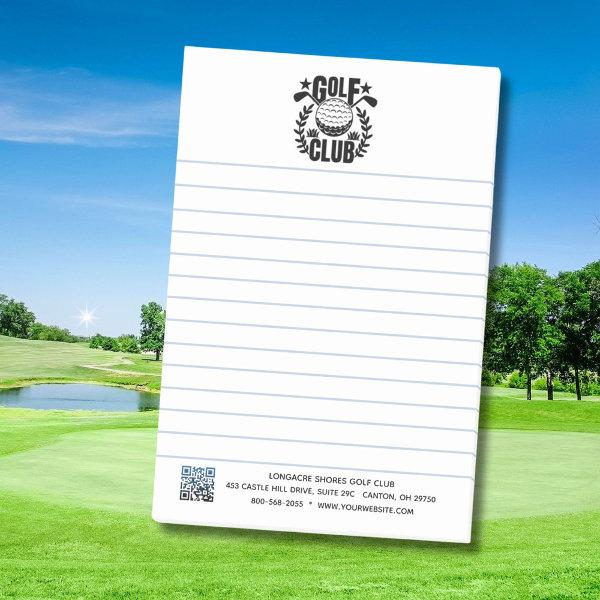 Golf Club Logo and QR Code Lined     Post-it Notes