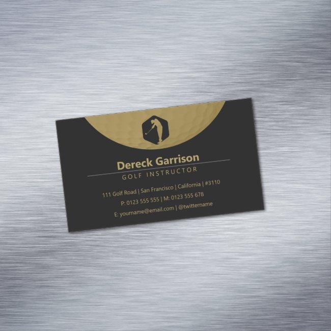 Golf Instructor | Professional Golf Lessons Gold  Magnet
