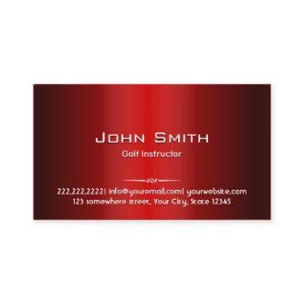 Golf Instructor Professional Red Metal