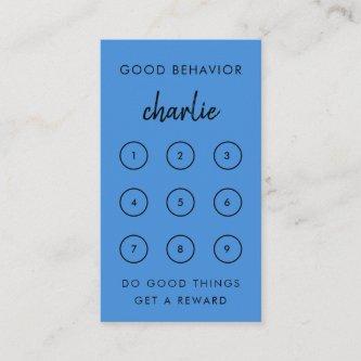 Good Behavior | Modern Blue Kids Reward Punch Card