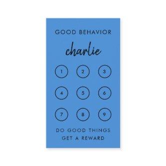 Good Behavior | Modern Blue Kids Reward Punch Card