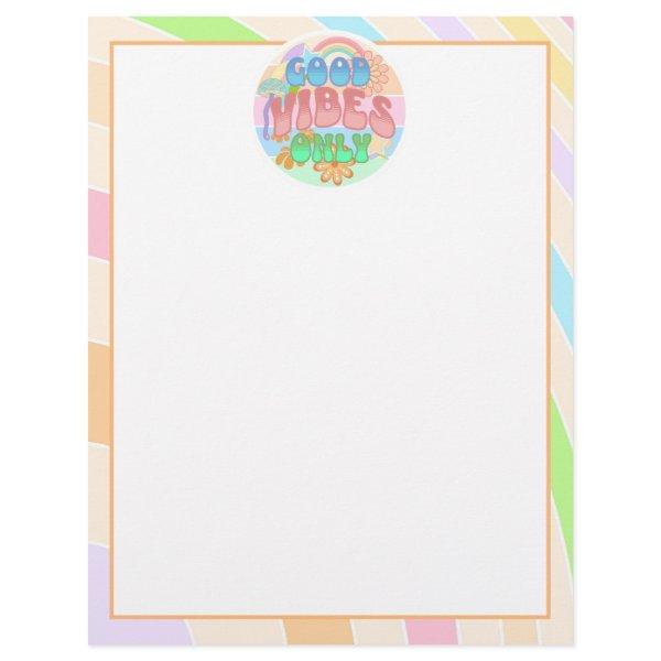 Good Vibes Only | Retro Vintage  Letterhead