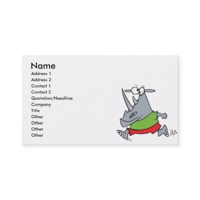 goofy running jogger rhino cartoon
