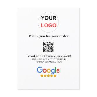 Google review business logo Scan QR review Postcard