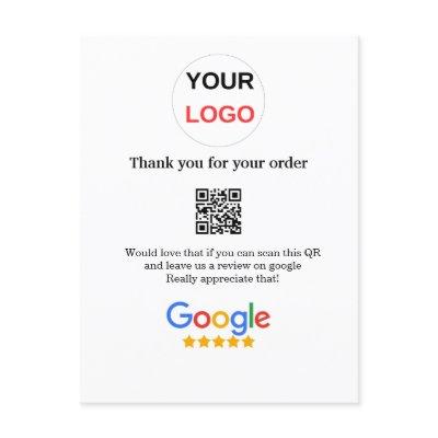 Google review business logo Scan QR review Postcard