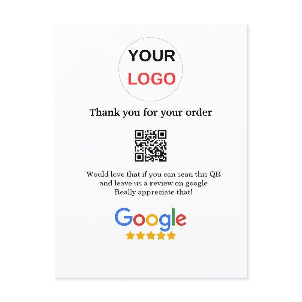 Google review business logo Scan QR review Postcard