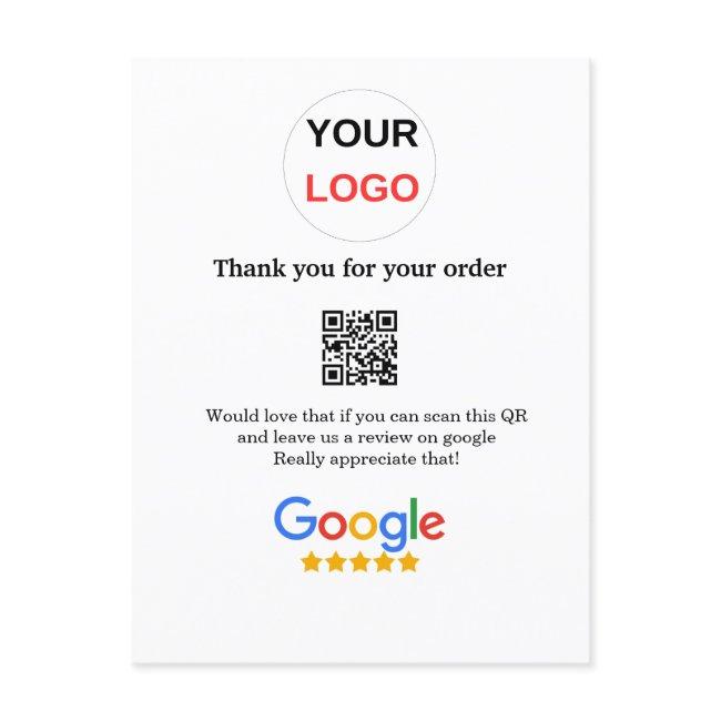 Google review business logo Scan QR review Postcard