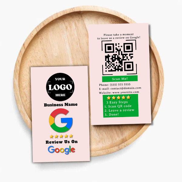 Google Review QR Code Blush Pink Google Ratings