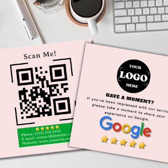 Google Review | QR Code | Blush Pink Modern  Square