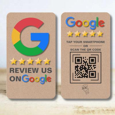 Google Review QR Code Kraft Rustic Tap to Review