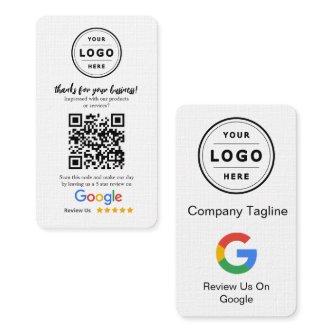 Google Review Request Card  with Logo and QR Code