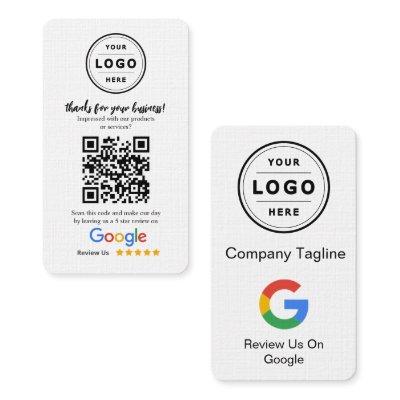 Google Review Request Card  with Logo and QR Code