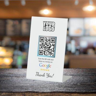 Google Review Stand With QR Code Pedestal Sign
