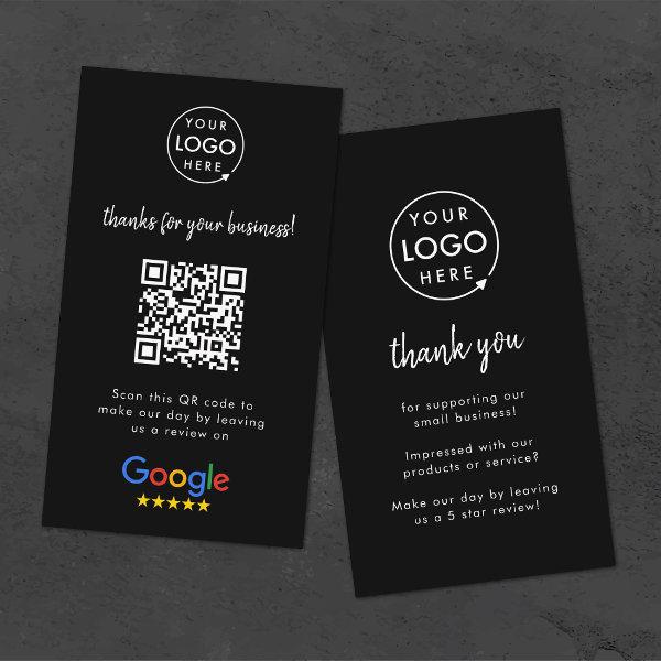 Google Review us Black Business Thank You QR Code