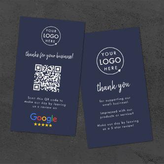 Google Review us Business Thank You QR Code Navy