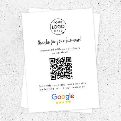 Google Reviews | Business Review Link QR Code Enclosure Card