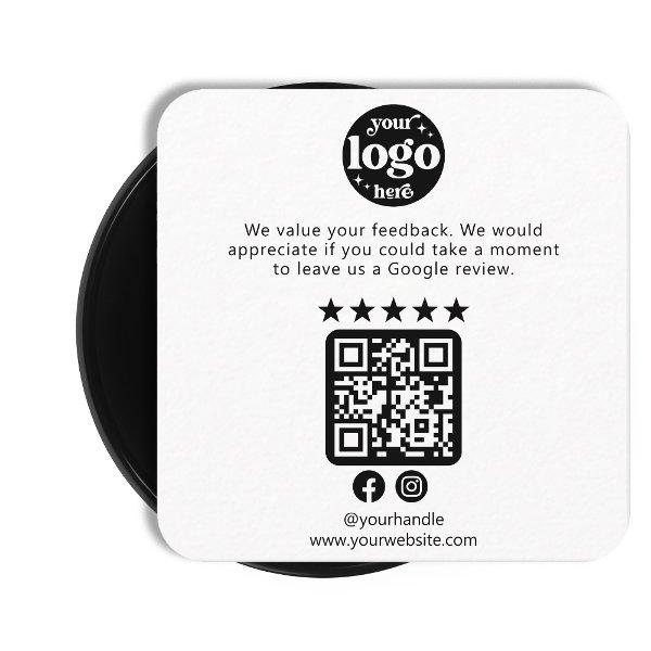Google Reviews QR Code Modern Company Logo  Square