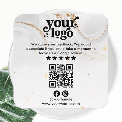 Google Reviews QR Code Modern Logo Business Review Enclosure Card