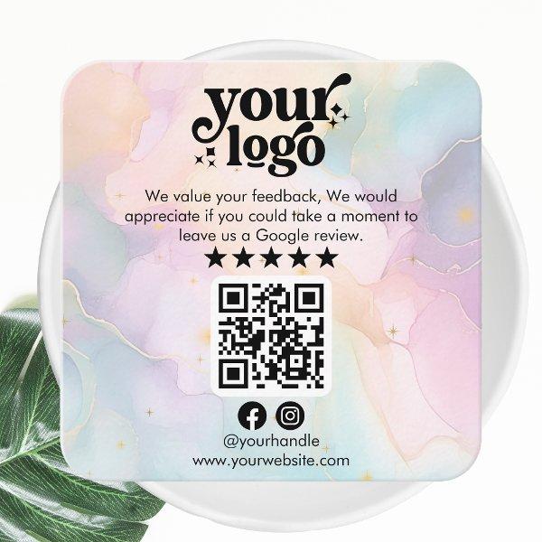 Google Reviews QR Code Modern Logo Business Review Enclosure Card