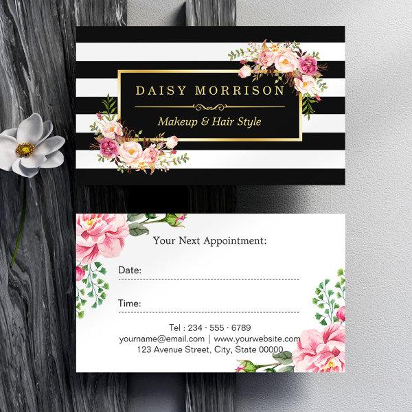 Gorgeous Floral Beauty Salon Appointment Card