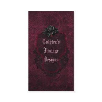 Gothic Black Burgundy Damask Blood Rose