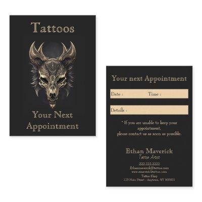 Gothic Fantasy Wolf Skull Black & Gold Appointment