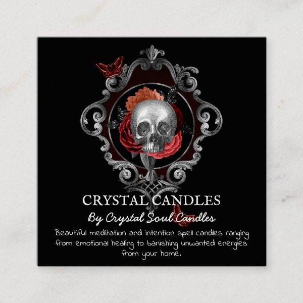 Gothic Floral Skull Spell Instruction Square Busin Square