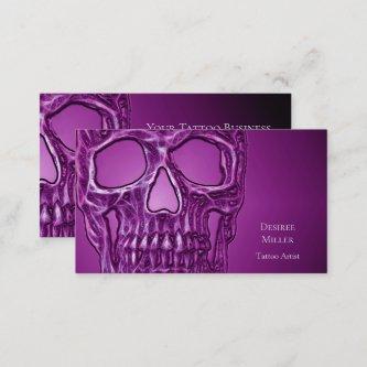 Gothic Glowing Skull Purple White Cool Scary