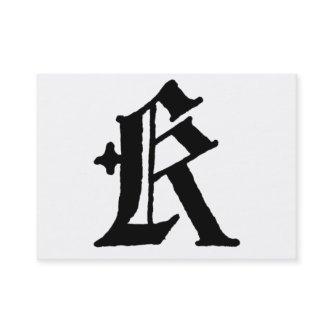 Gothic Letter "K" Classic English Initial