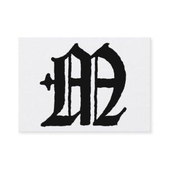 Gothic Letter "M" Classic English Initial