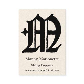 Gothic Letter "M" Classic English Initial
