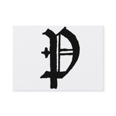 Gothic Letter "P" Classic English Initial