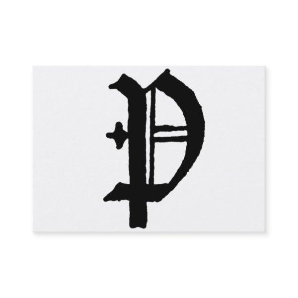 Gothic Letter "P" Classic English Initial