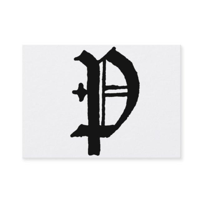 Gothic Letter "P" Classic English Initial