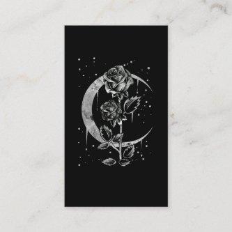 Gothic Moon Rose Crescent Witchy Art