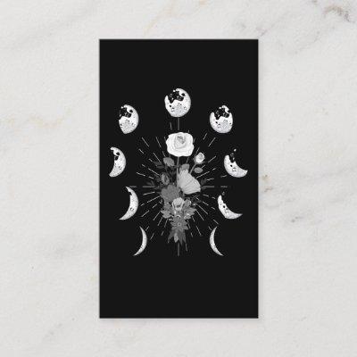 Gothic Rose Moon phases Witchy Crescent
