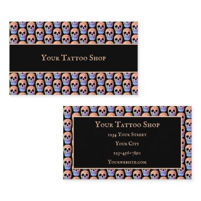 Gothic Skull Colorful Blue Orange Black Cool