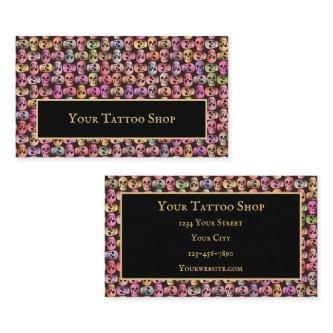 Gothic Skull Colorful Pop Art Pattern Tattoo Shop