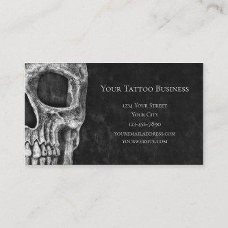 Gothic Skull Head Black And White Tattoo Shop