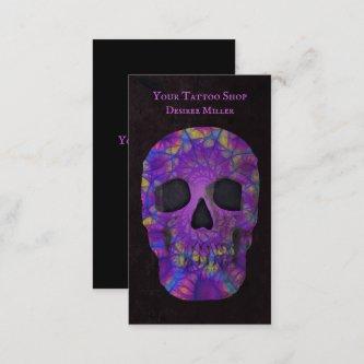 Gothic Skull Head Purple Abstract Pop Art