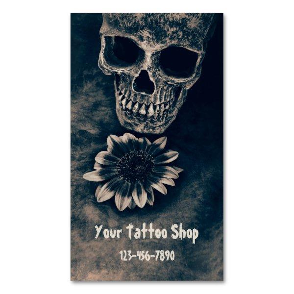 Gothic Skull Sunflower Vintage Antique  Magnet