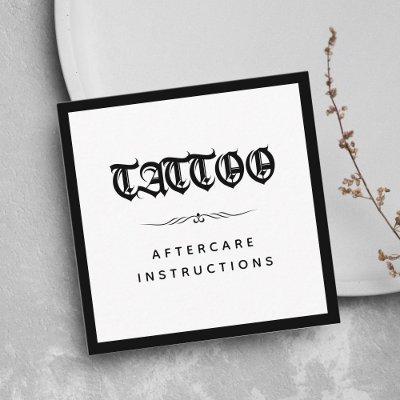 Gothic Style Tattoo Aftercare Instructions Bold Square