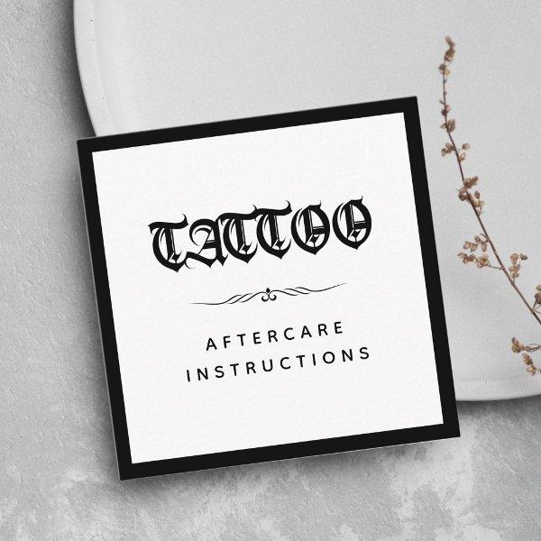 Gothic Style Tattoo Aftercare Instructions Bold Square