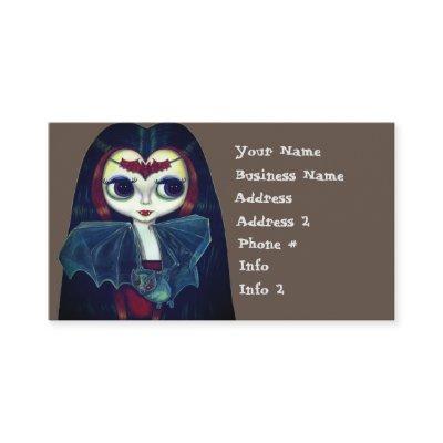 Gothic Vampire Girl with Bat Big Eyes Cute