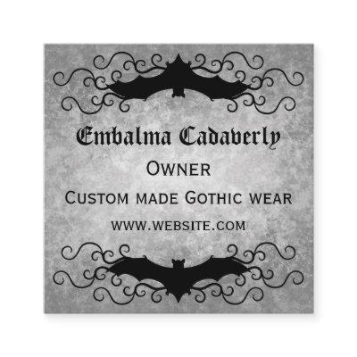 Gothic Victorian bat with swirls beautiful Square